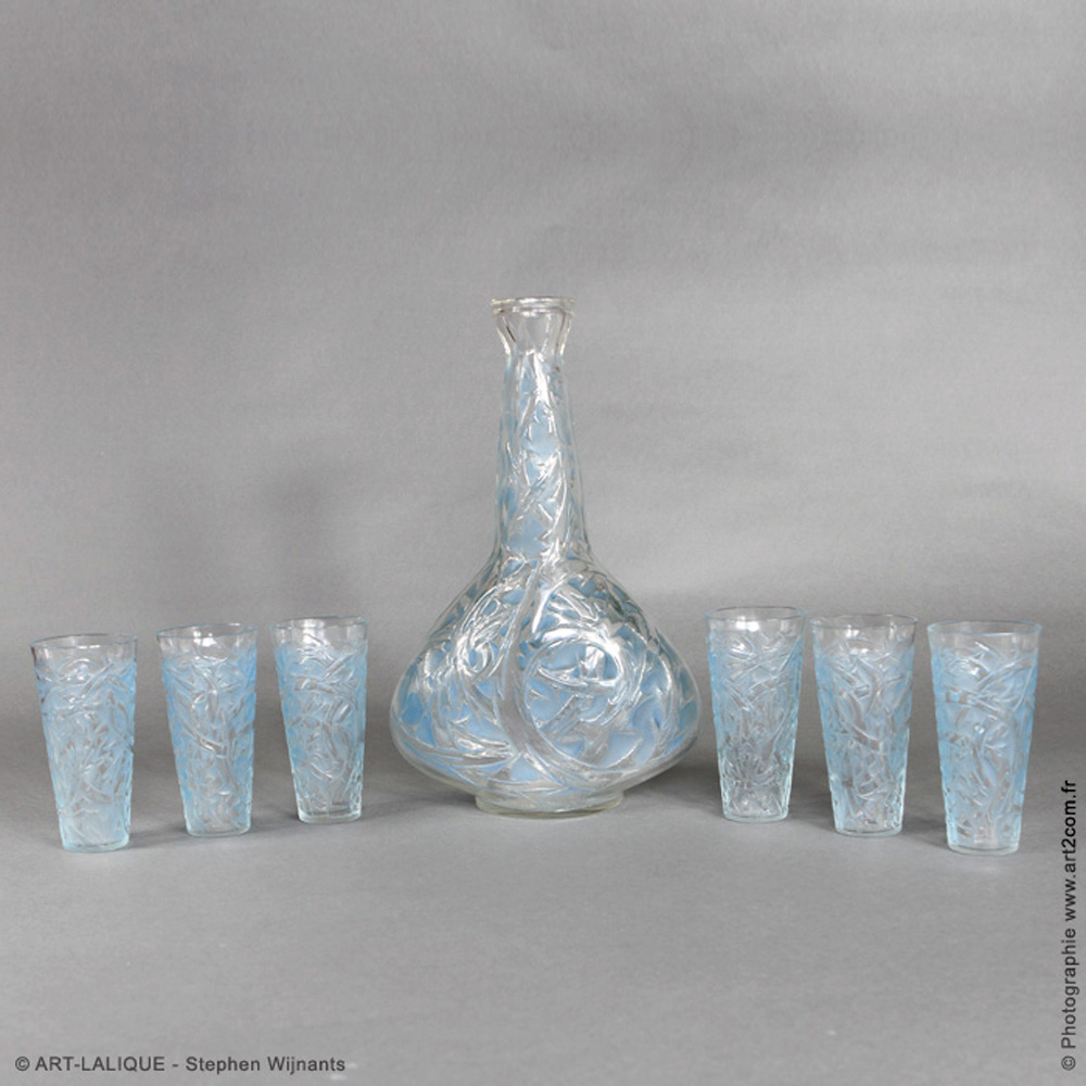Carafe and tumblers R.LALIQUE 1920