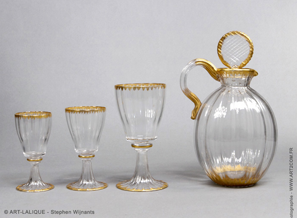 Glasses and pitcher DAUM 1910